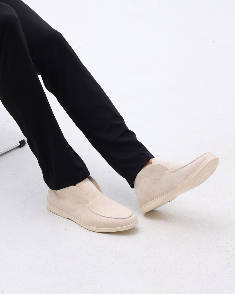 Mocasines altos de ante