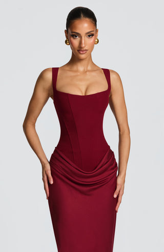 Vestido largo Cornelia - Burdeos
